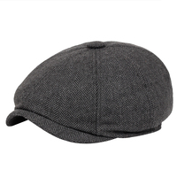 Nowe Retro gazeciarz czapki mężczyźni ośmiokątne kapelusze brytyjscy malarze czapki jesienne zimowe berety w jodełkę kaszkiety Hip Hop berety gorras 5